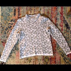 LOFT PM grey and white cheetah sweater